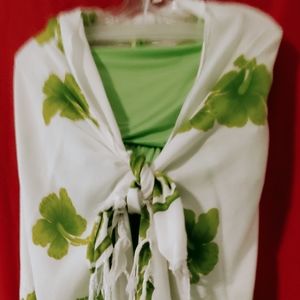 Kenneth Cole Tankini swimsuit, Lime green size M, along with Tiki Plam Sarong